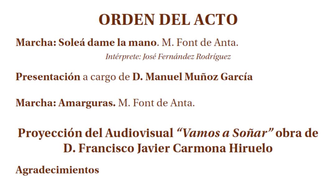 orden del acto